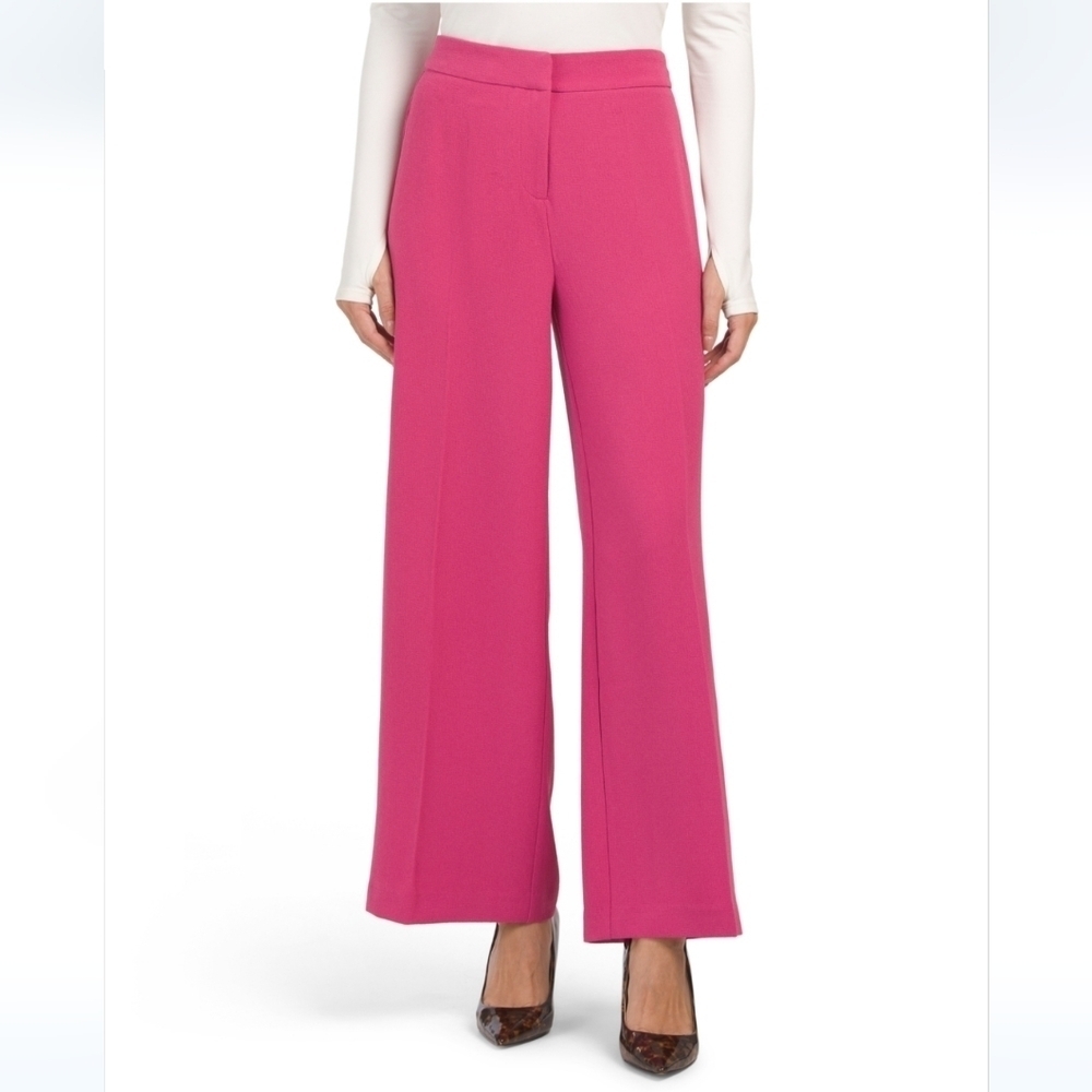 Nanette Lepore Rose Stretch Crepe Wide leg Pants